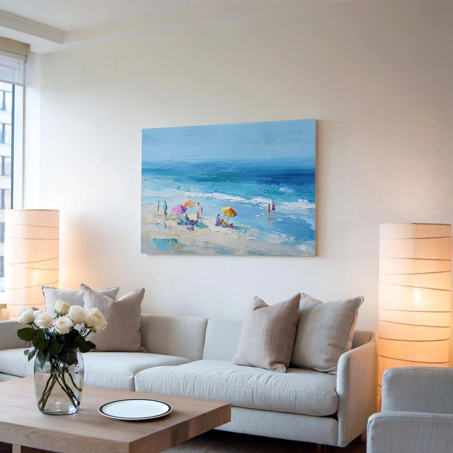 Ocean And Sky Abstract Textured Wall Art #OS153