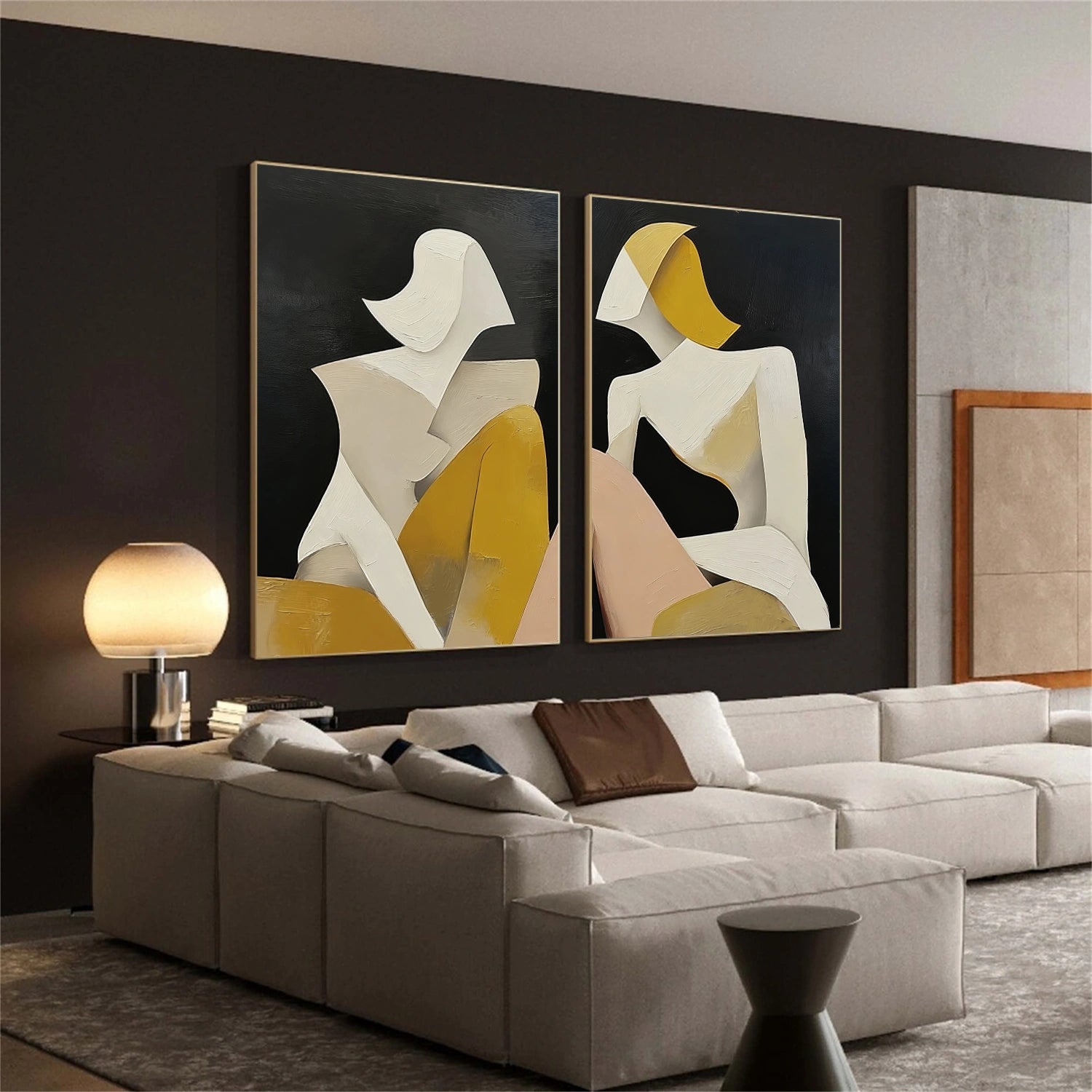 Abstract People Canvas Art Set of 2 #AE064