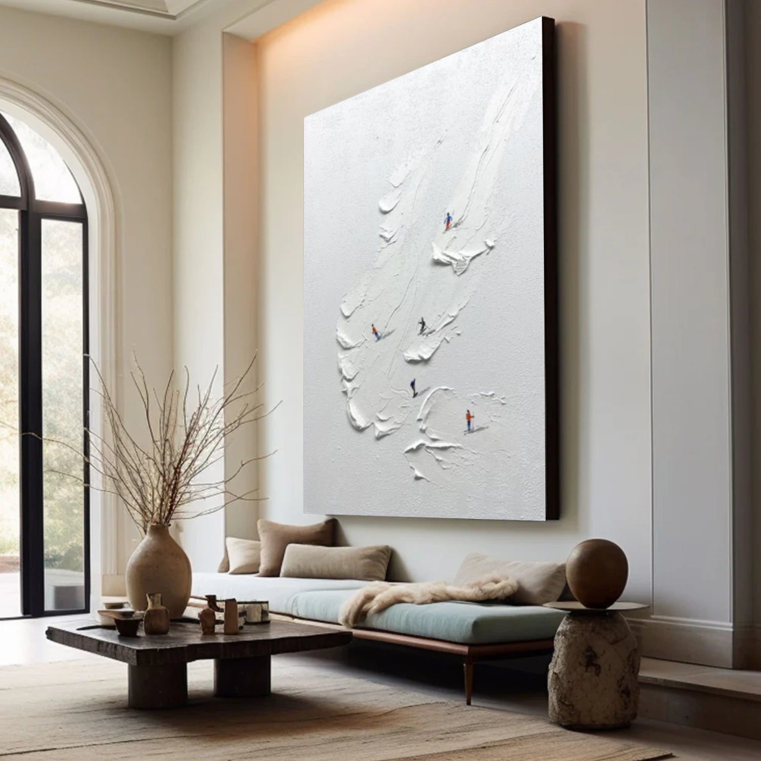 Skiing Sport Textured Wall Art #MS066