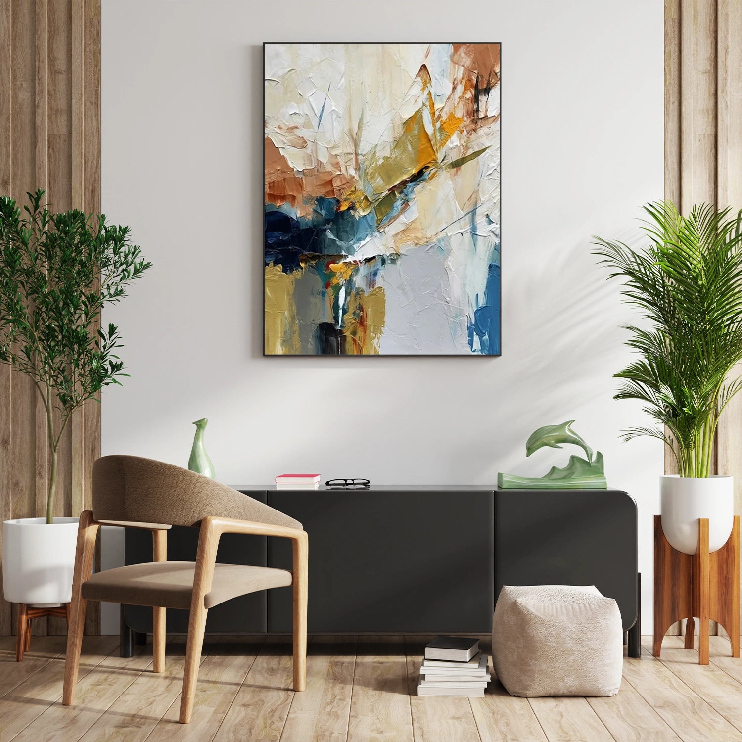 Colorful Abstract Textured Painting Canvas #AT093