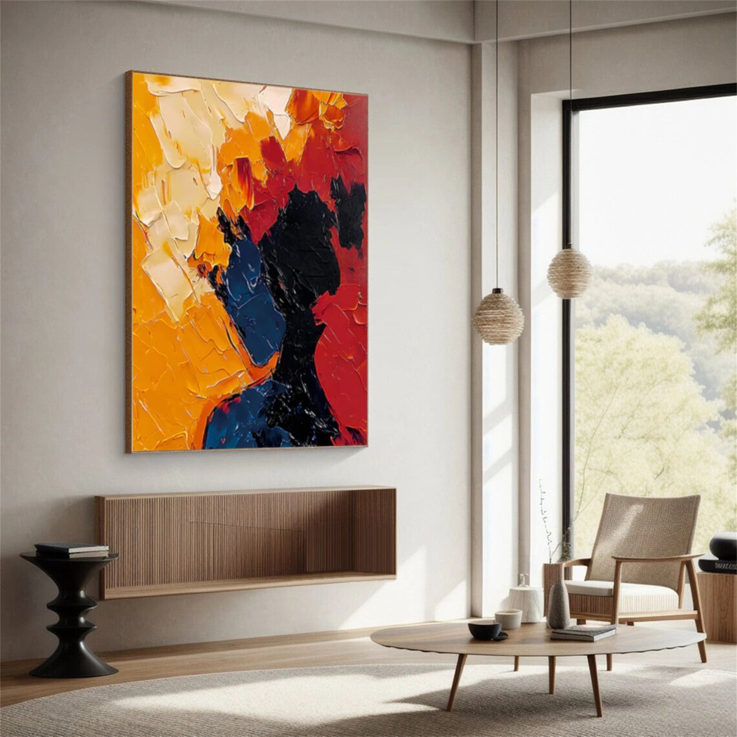 Abstract Portrait Textured Canvas Art #AE042