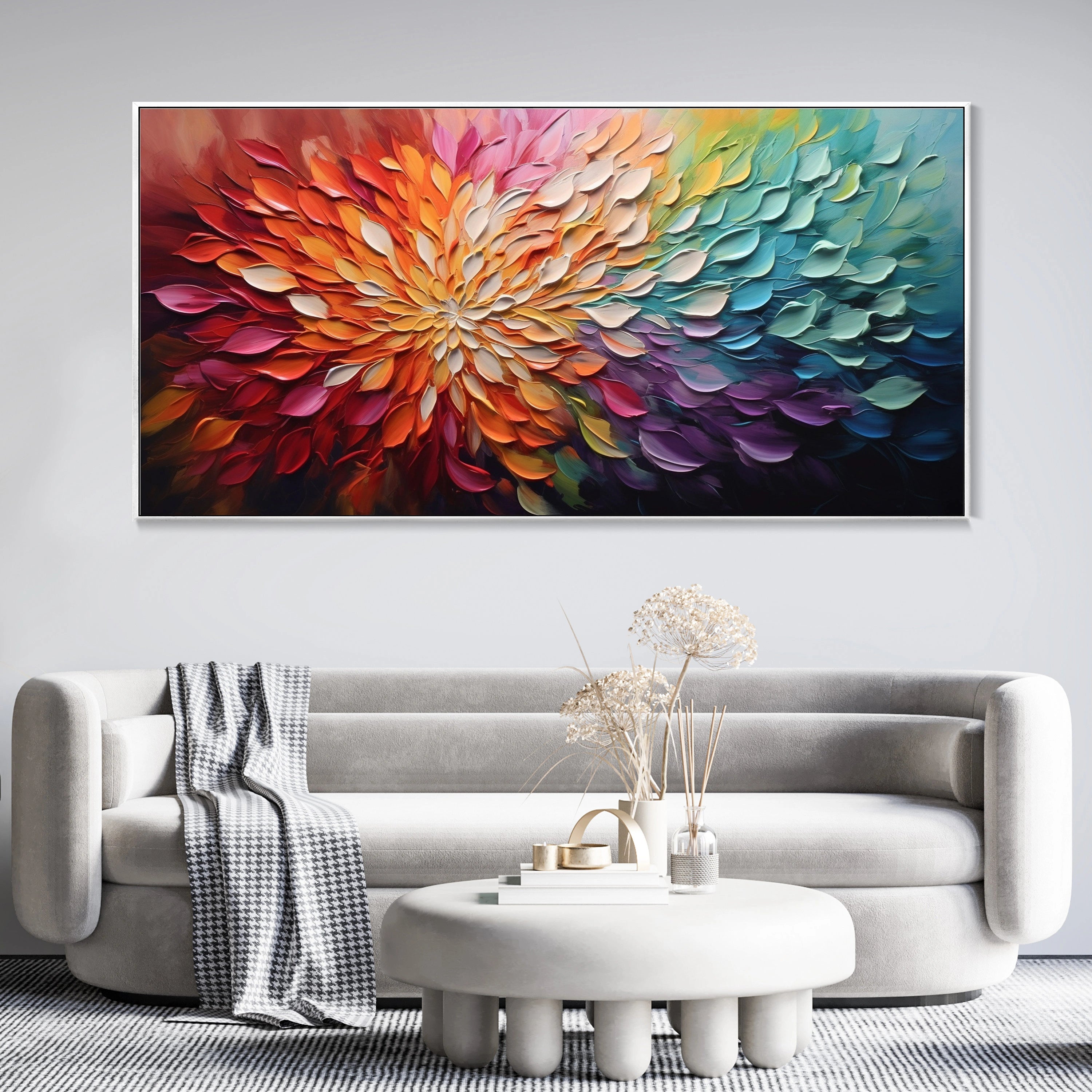 Colorful Abstract Textured Painting Canvas #AT067