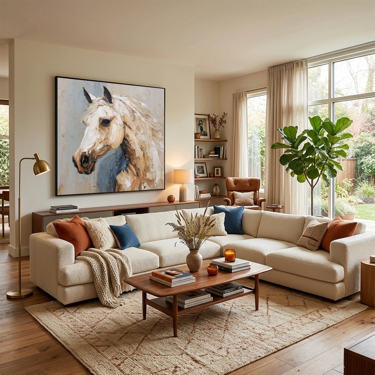 Abstract Animal Horse Textured Wall Art #AC140