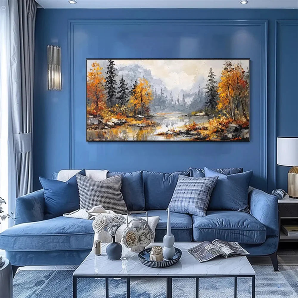 Colorful Tree Textured Painting Canvas #TP018