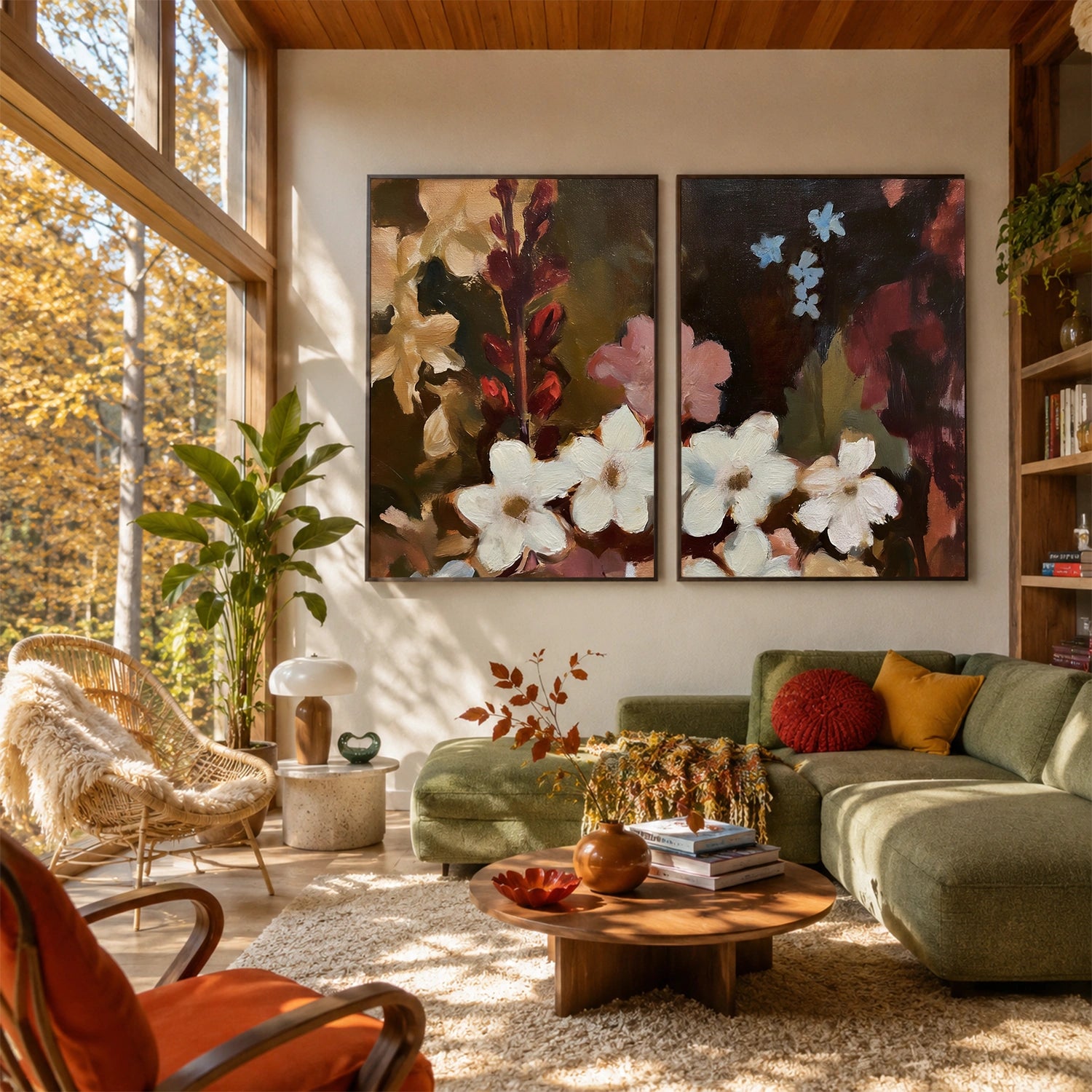 Flower Abstract Wall Art Set of 2 #FP204