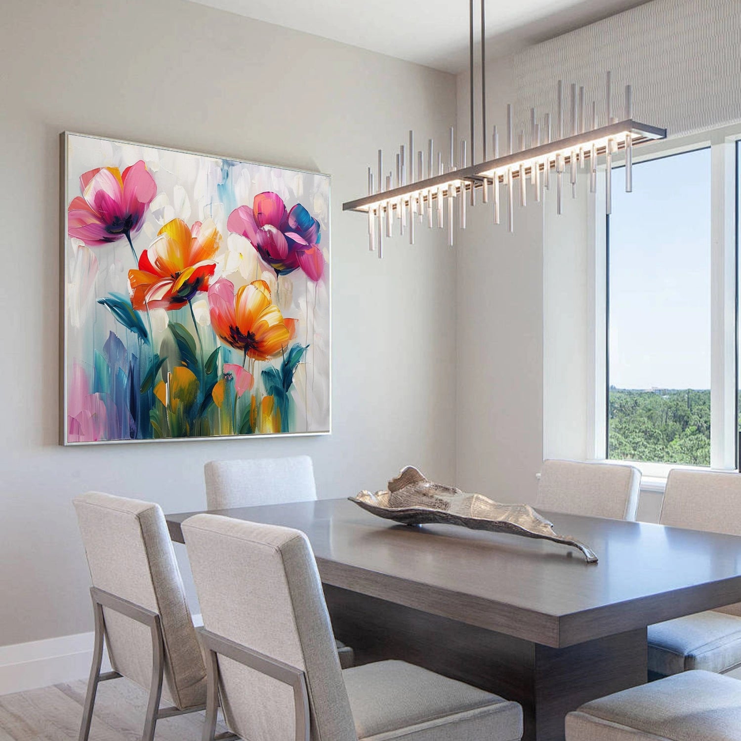 Colorful Flower Abstract Wall Art #FP158
