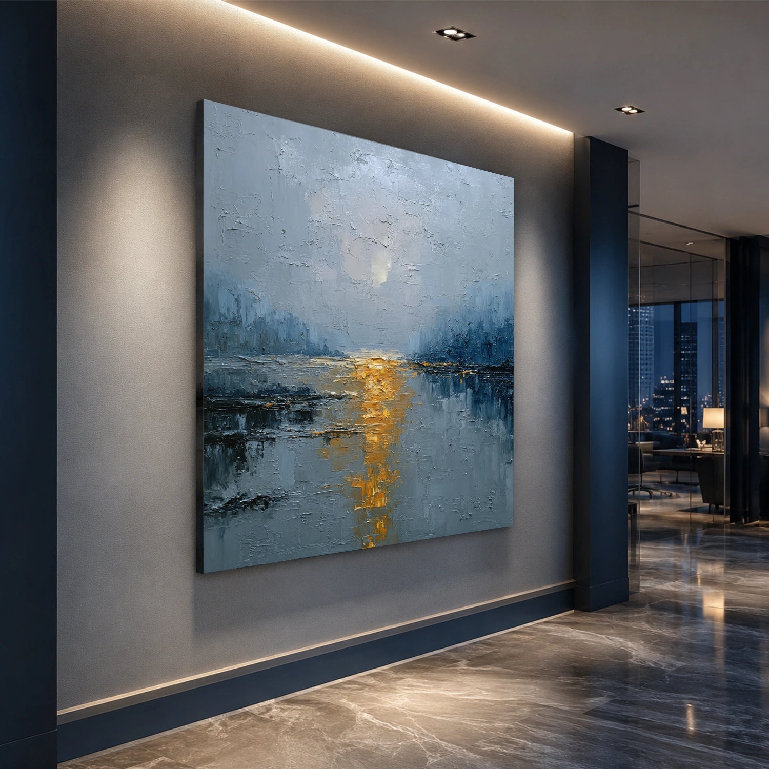 Ocean And Sky Abstract Textured Wall Art #OS176