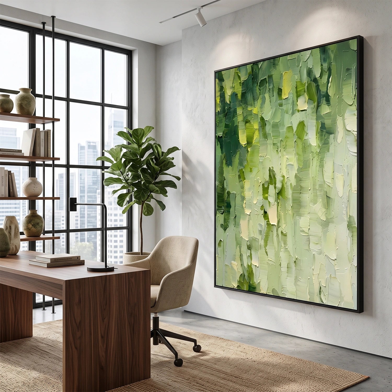 Green Abstract Textured Wall Art #AT163