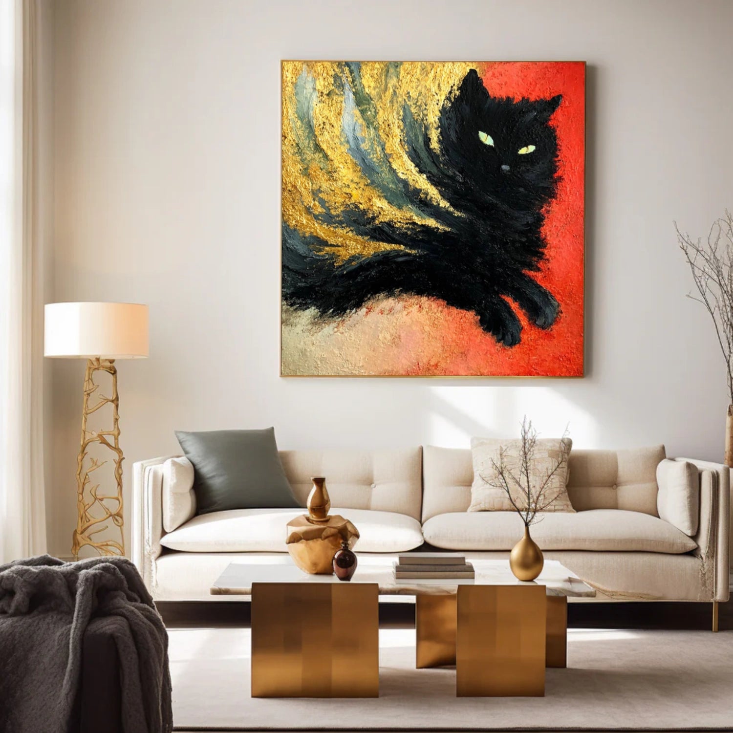 Abstract Animal Cat Wall Art #AC122