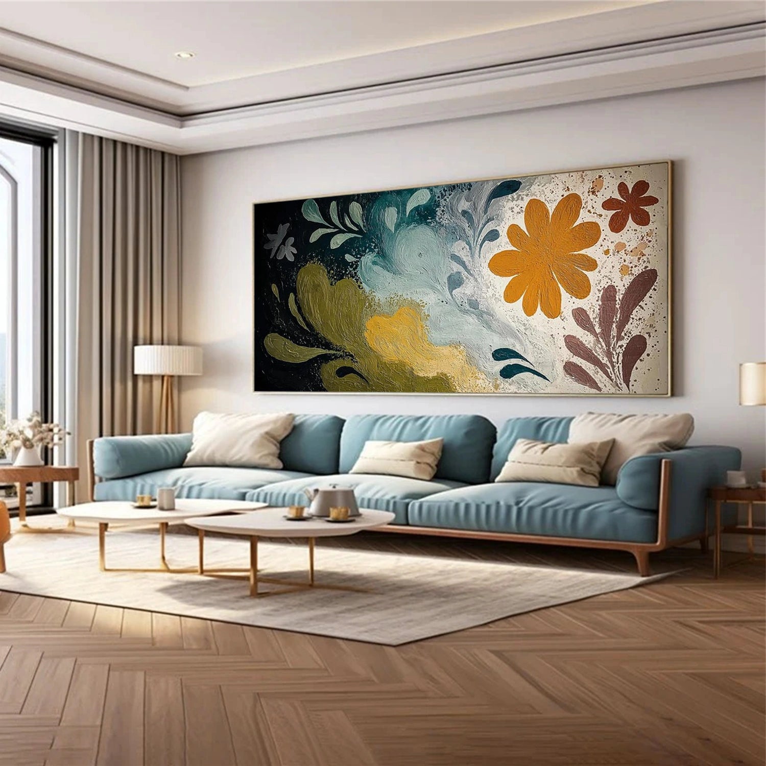 Flower And Tree Abstract Textured Painting Canvas #FT013