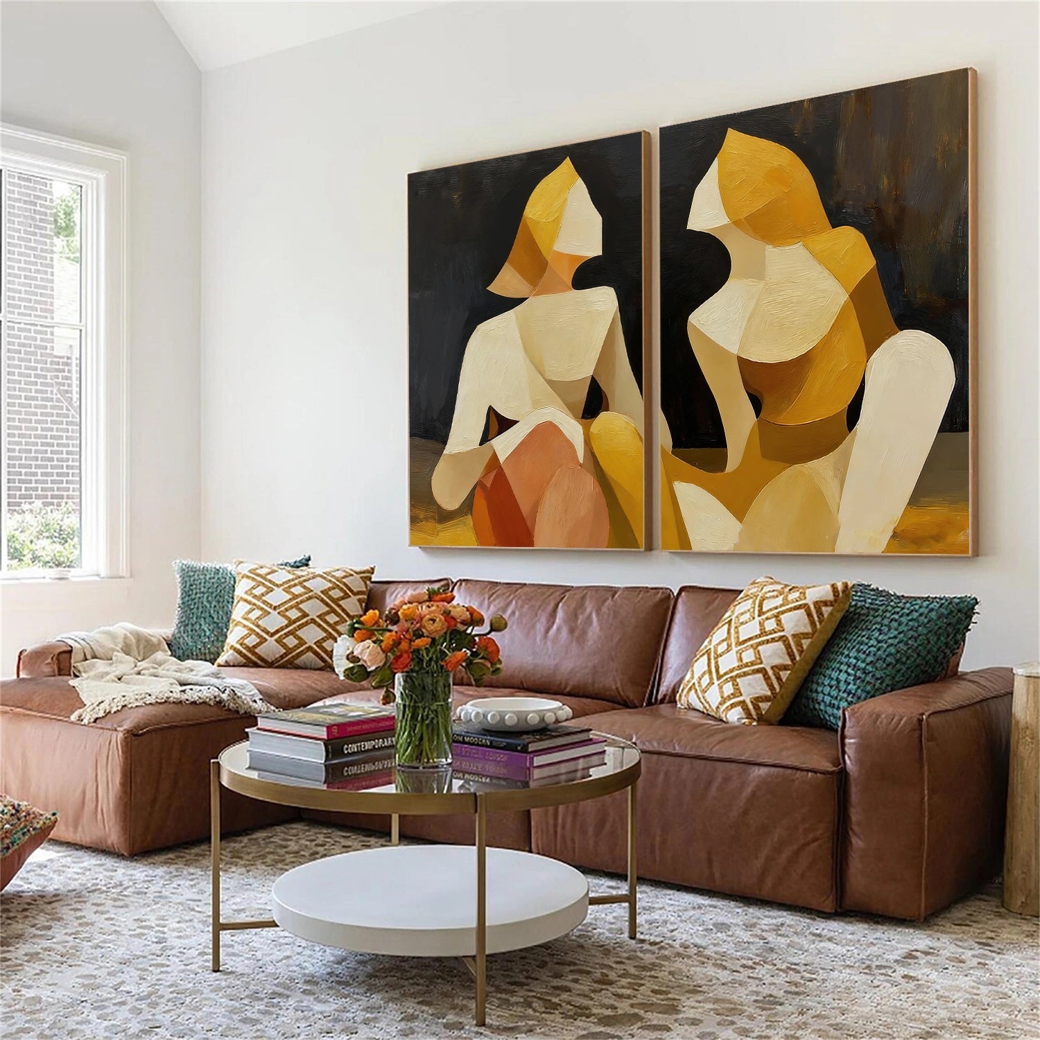 Abstract People Canvas Art Set of 2 #AE063