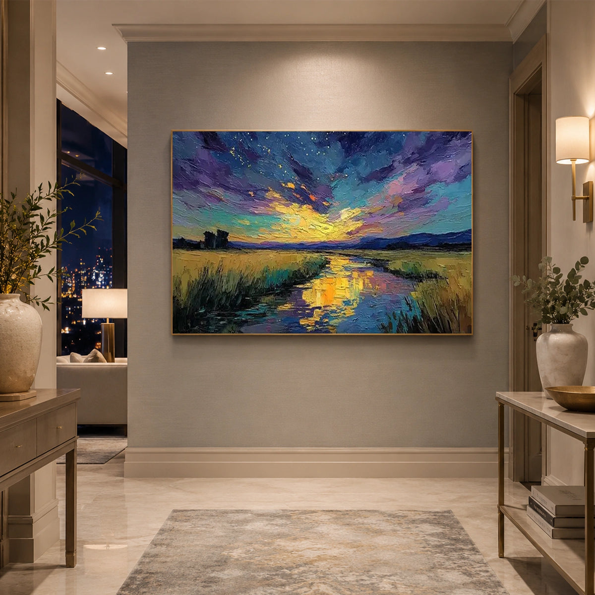 Ocean And Sky Abstract Textured Wall Art #OS226