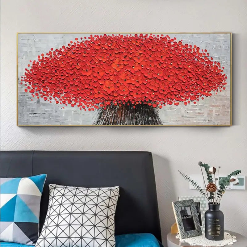 Flower And Tree Textured Painting Canvas #FT002