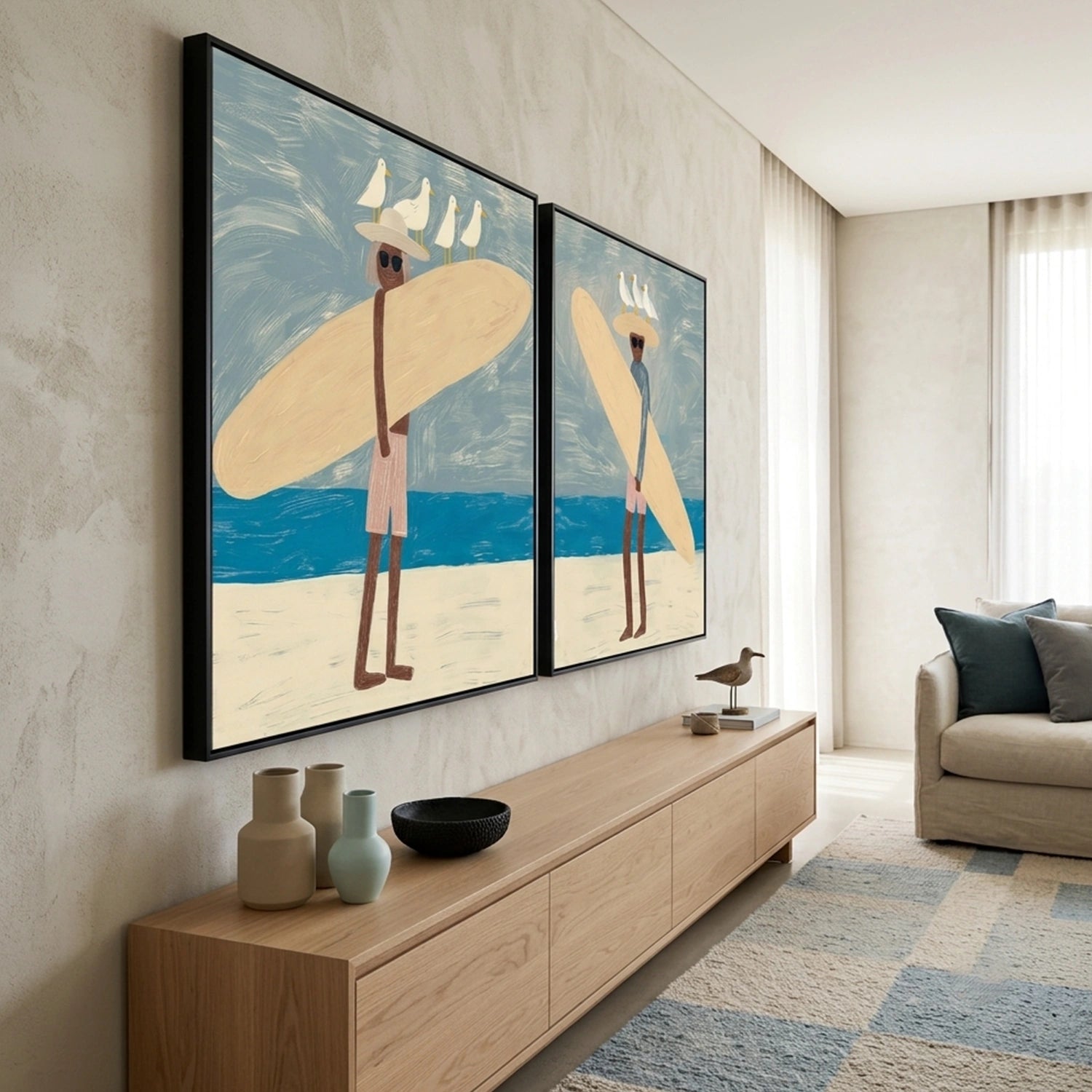 Abstract Portrait Canvas Art Set of 2 #AE141