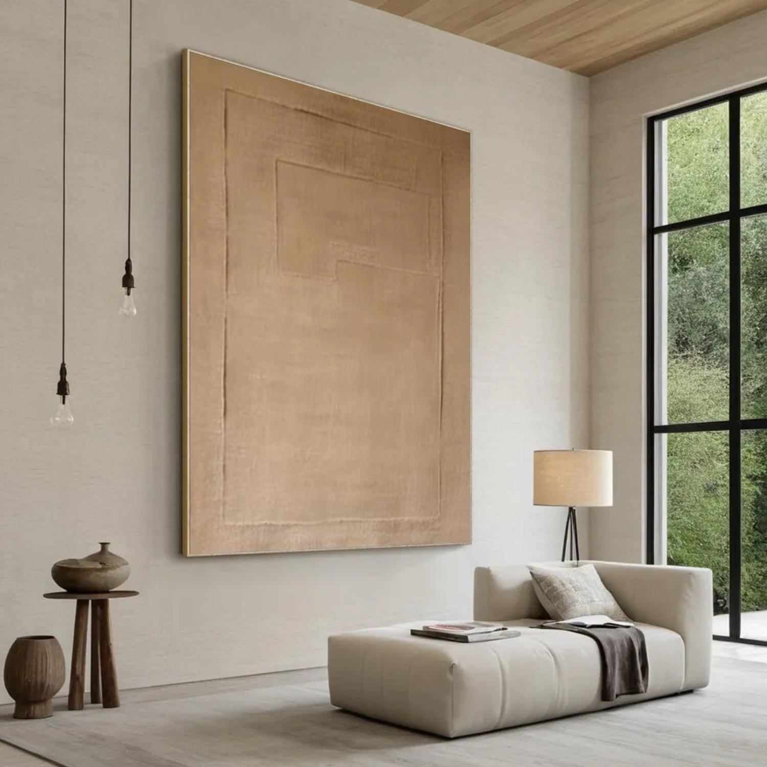 Beige and Brown Wabi Sabi Canvas Art #WS113