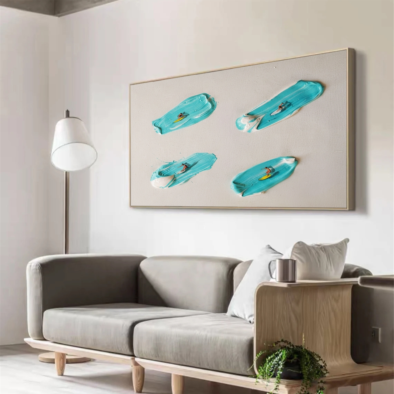 Surfing Sport Textured Wall Art #MS113