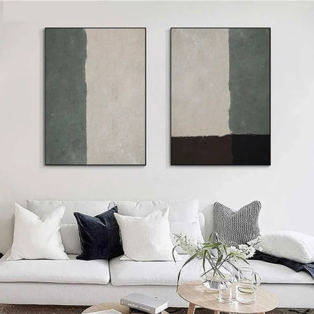 Green Minimalist Canvas Set of 2 #MT113