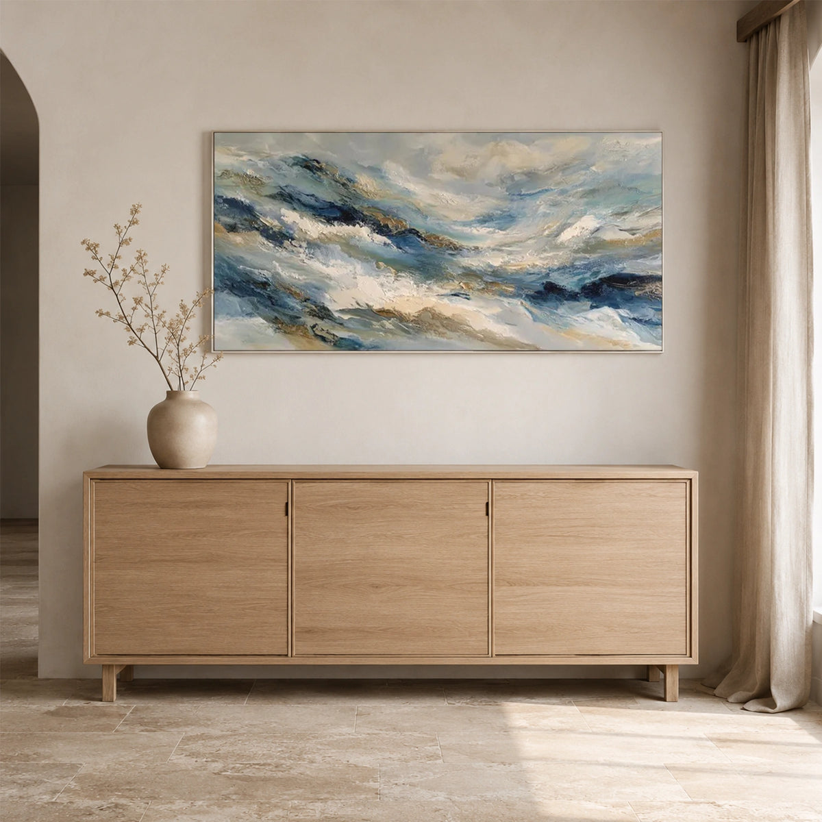 Ocean And Sky Abstract Textured Wall Art #OS200