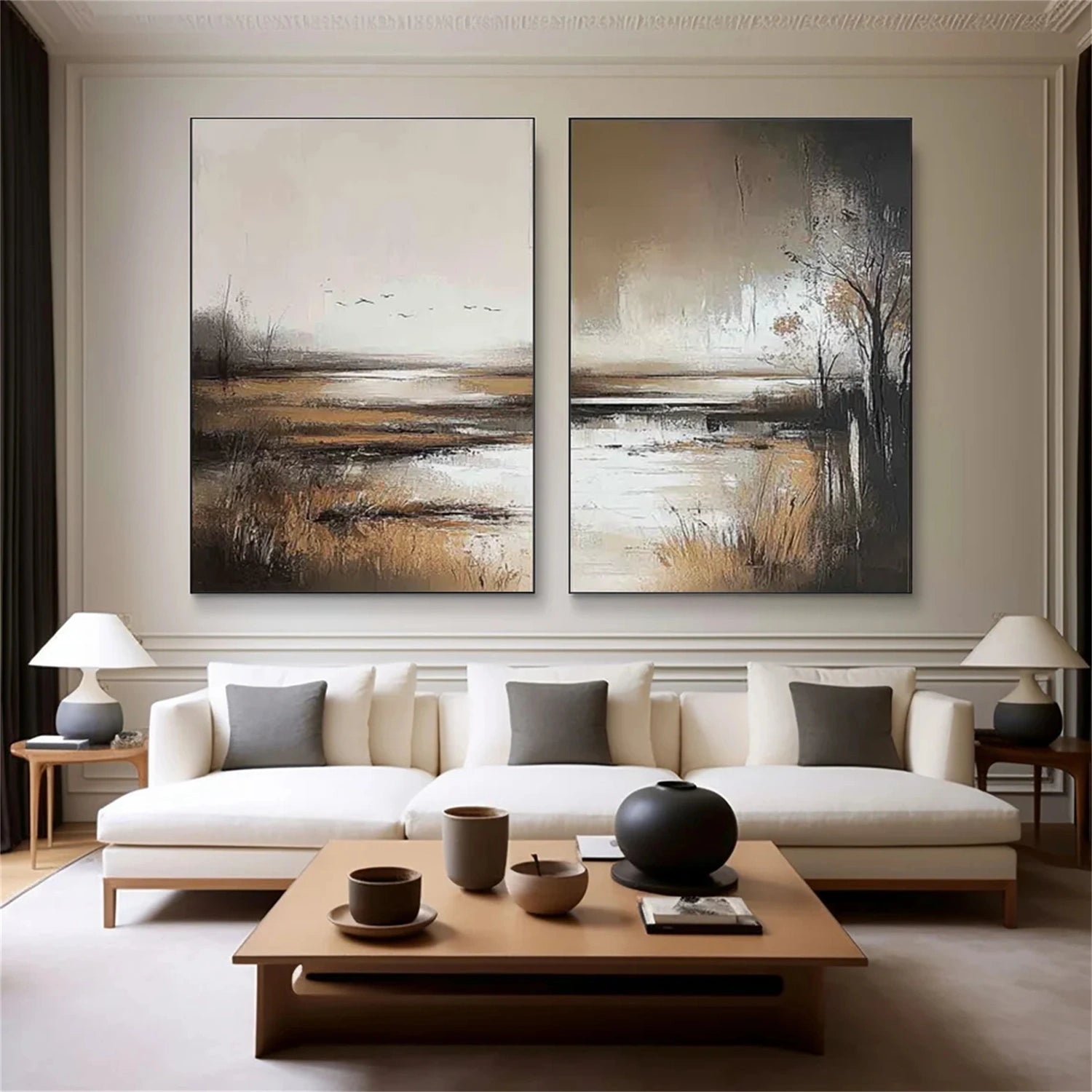 Abstract Canvas Wall Art Set of 2 #AP227