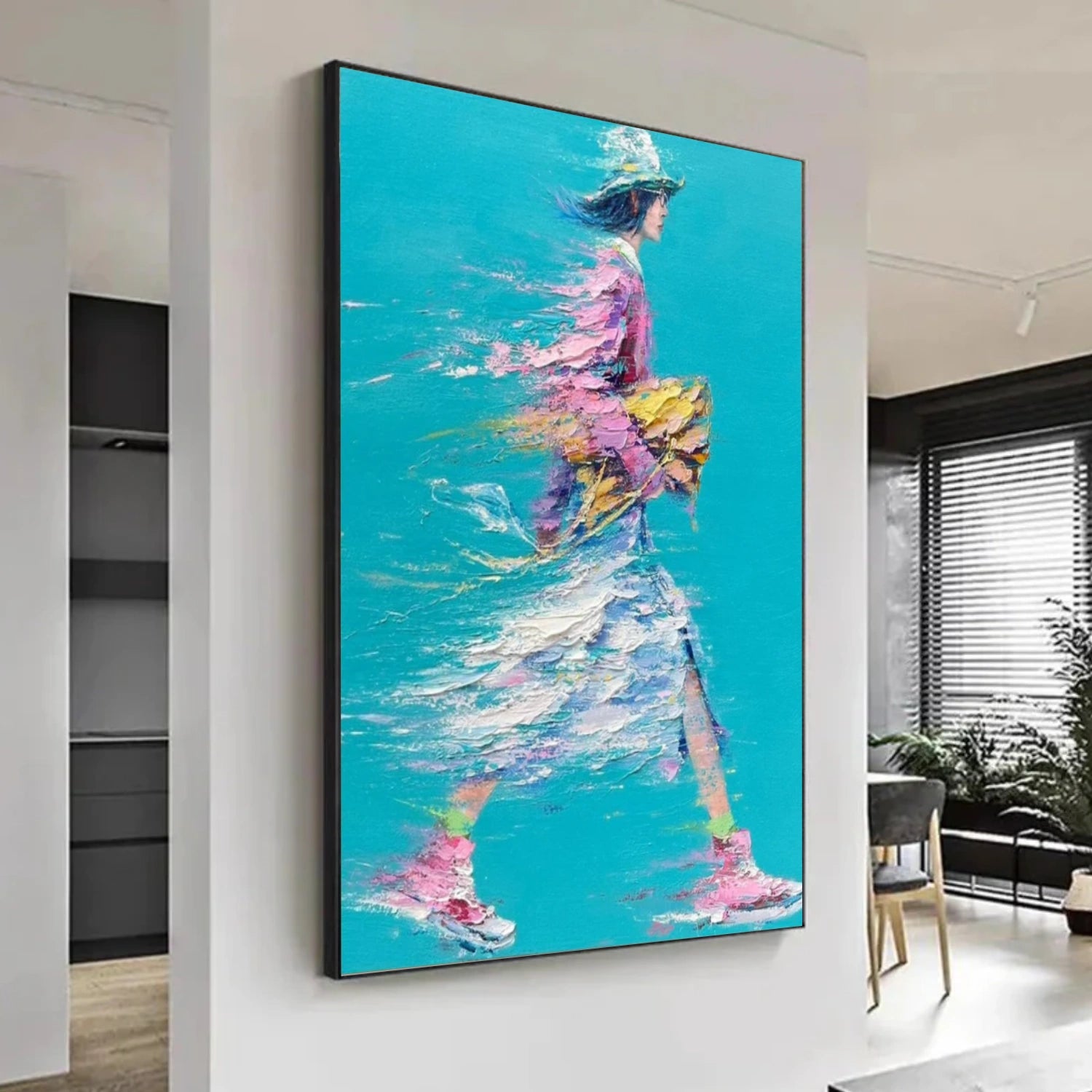 Abstract People Textured Canvas #AE054