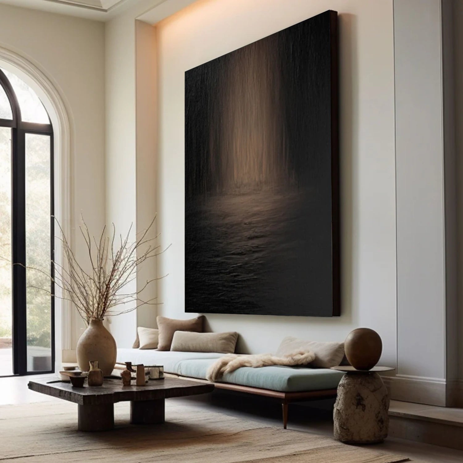 Black and Brown Minimalist Canvas Art #MT161