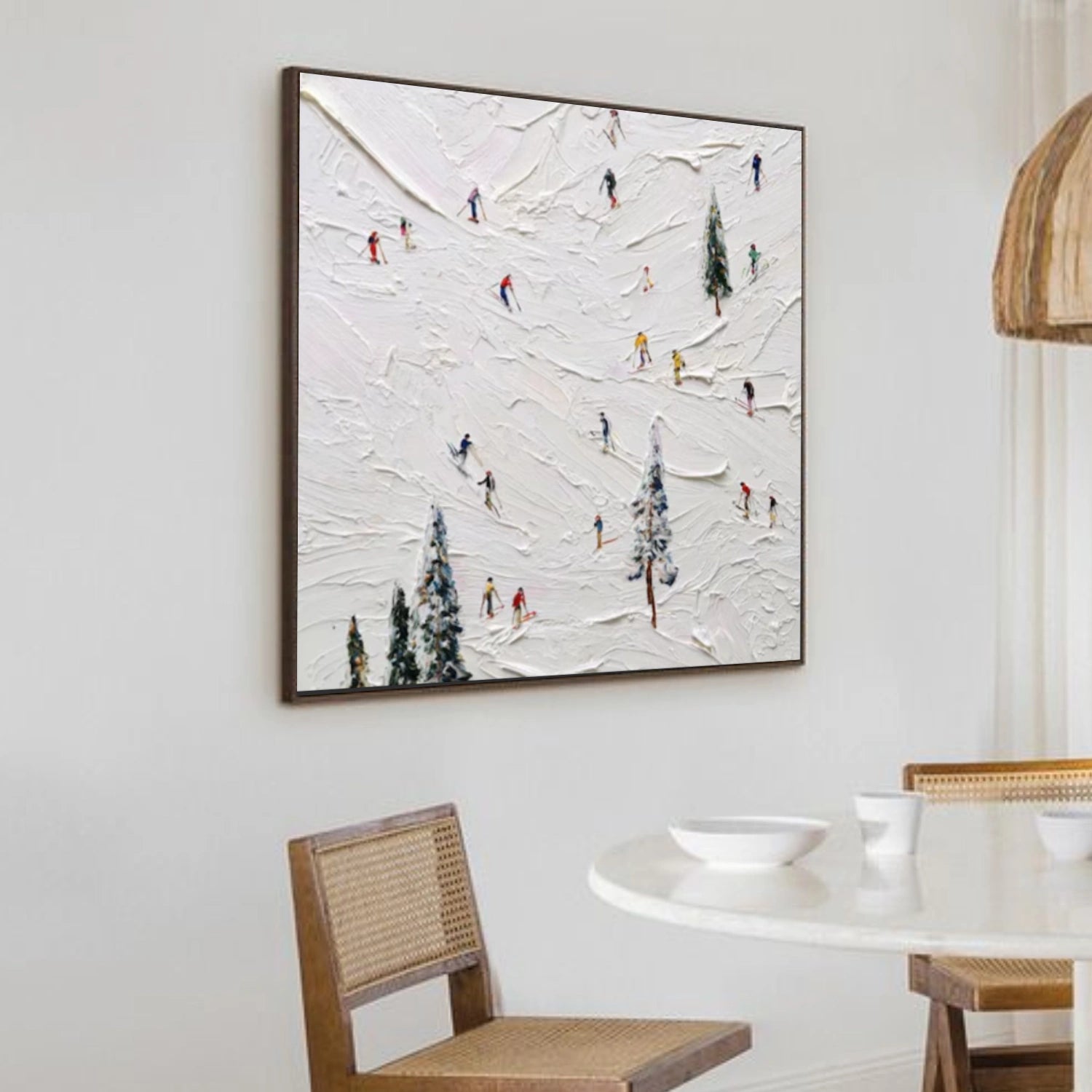 Skiing Sport Textured Wall Art #MS049