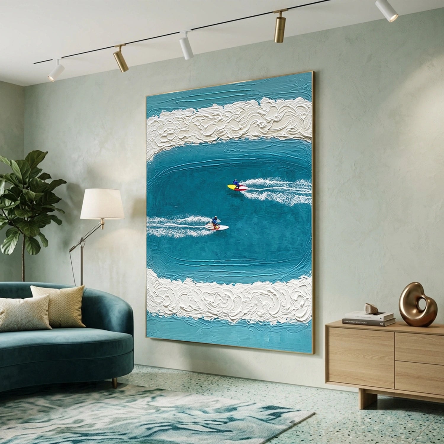 Surfing Sport Textured Wall Art #MS121