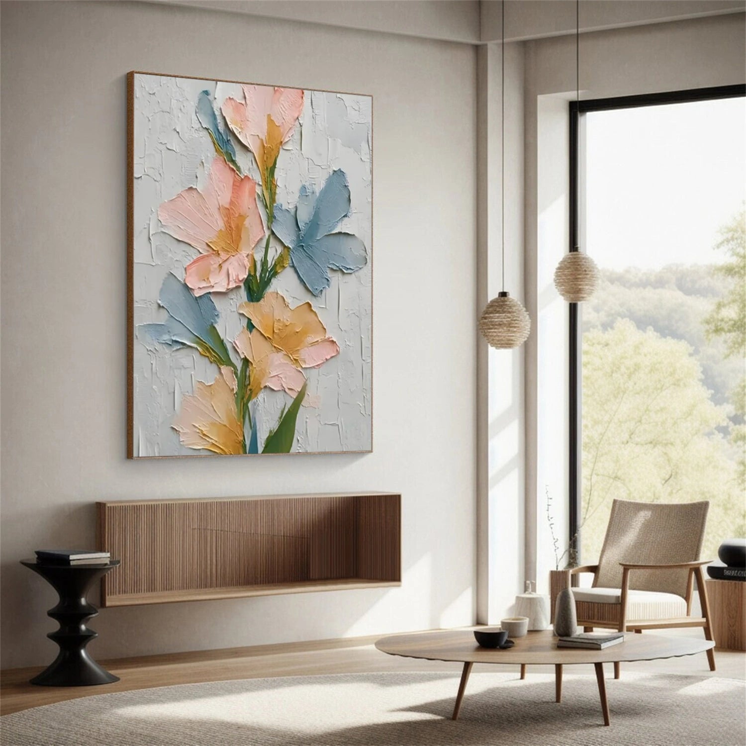 Flower Abstract Textured Wall Art #FP124