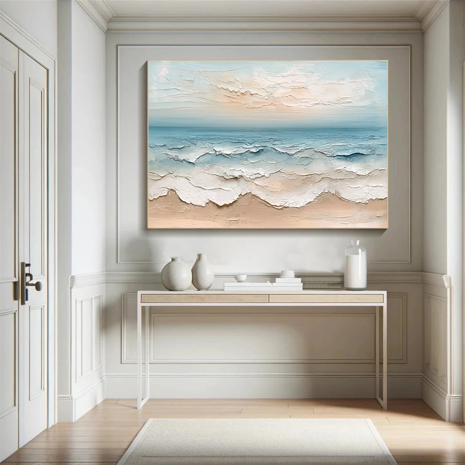 Ocean And Sky Abstract Textured Wall Art #OS056