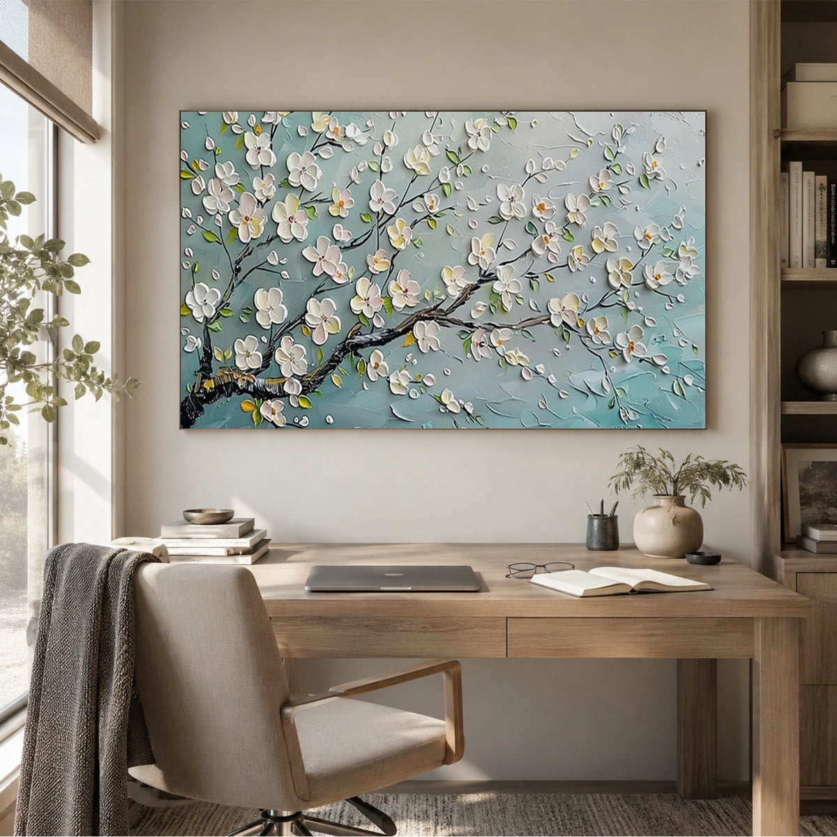 Flower And Tree Abstract Textured Painting Canvas #FT014
