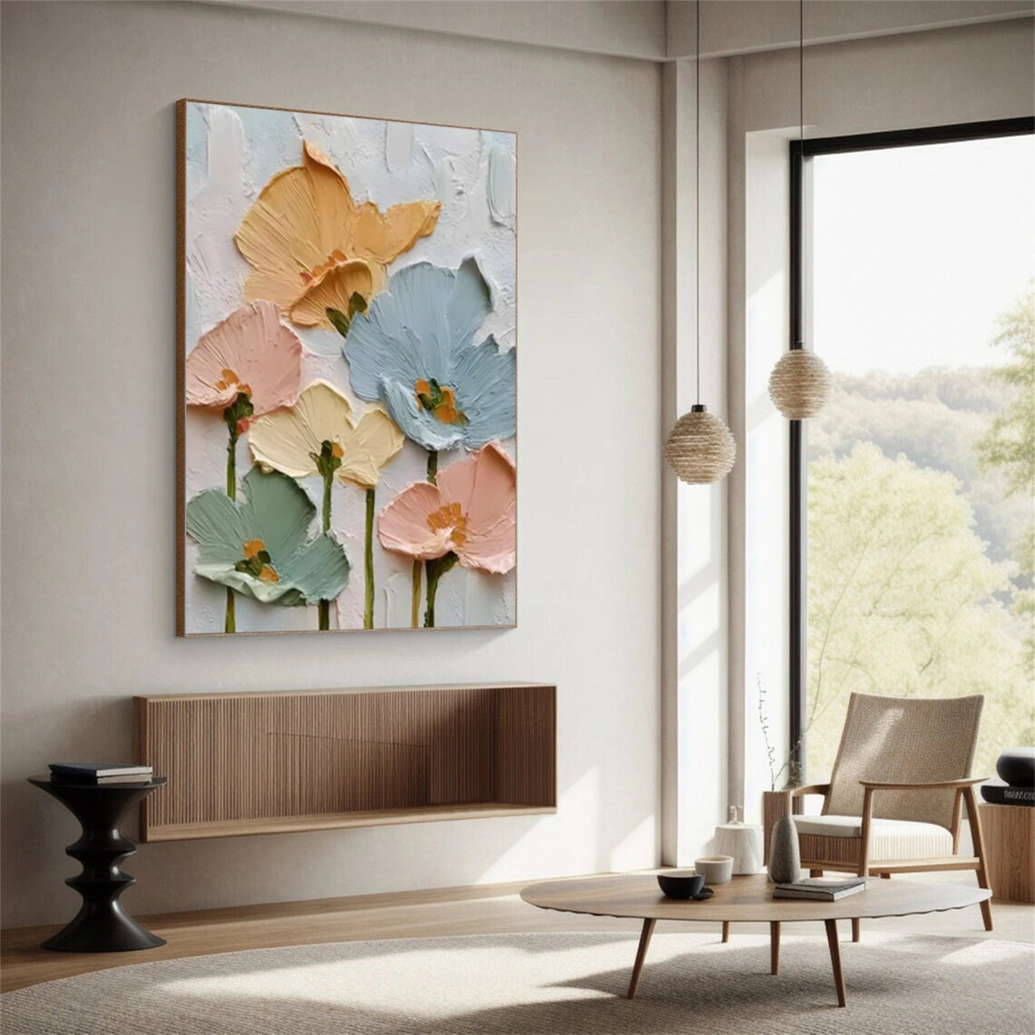 Flower Abstract Textured Wall Art #FP122