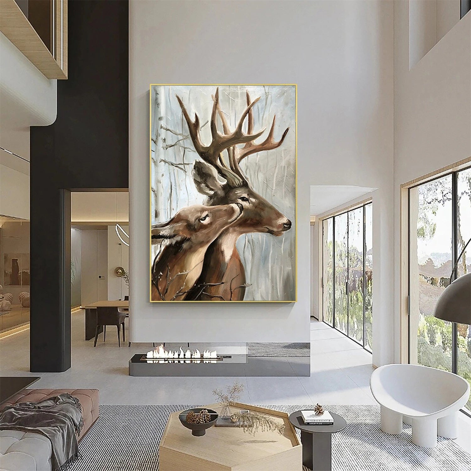 Abstract Animal Rangifer tarandus Wall Art #AC054