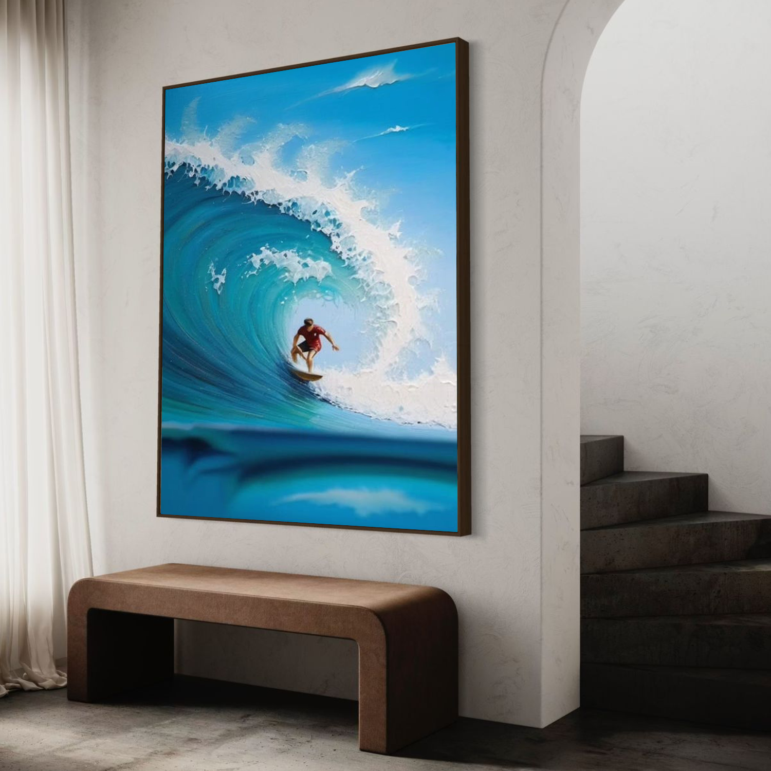 Surfing Sport Textured Wall Art #MS109
