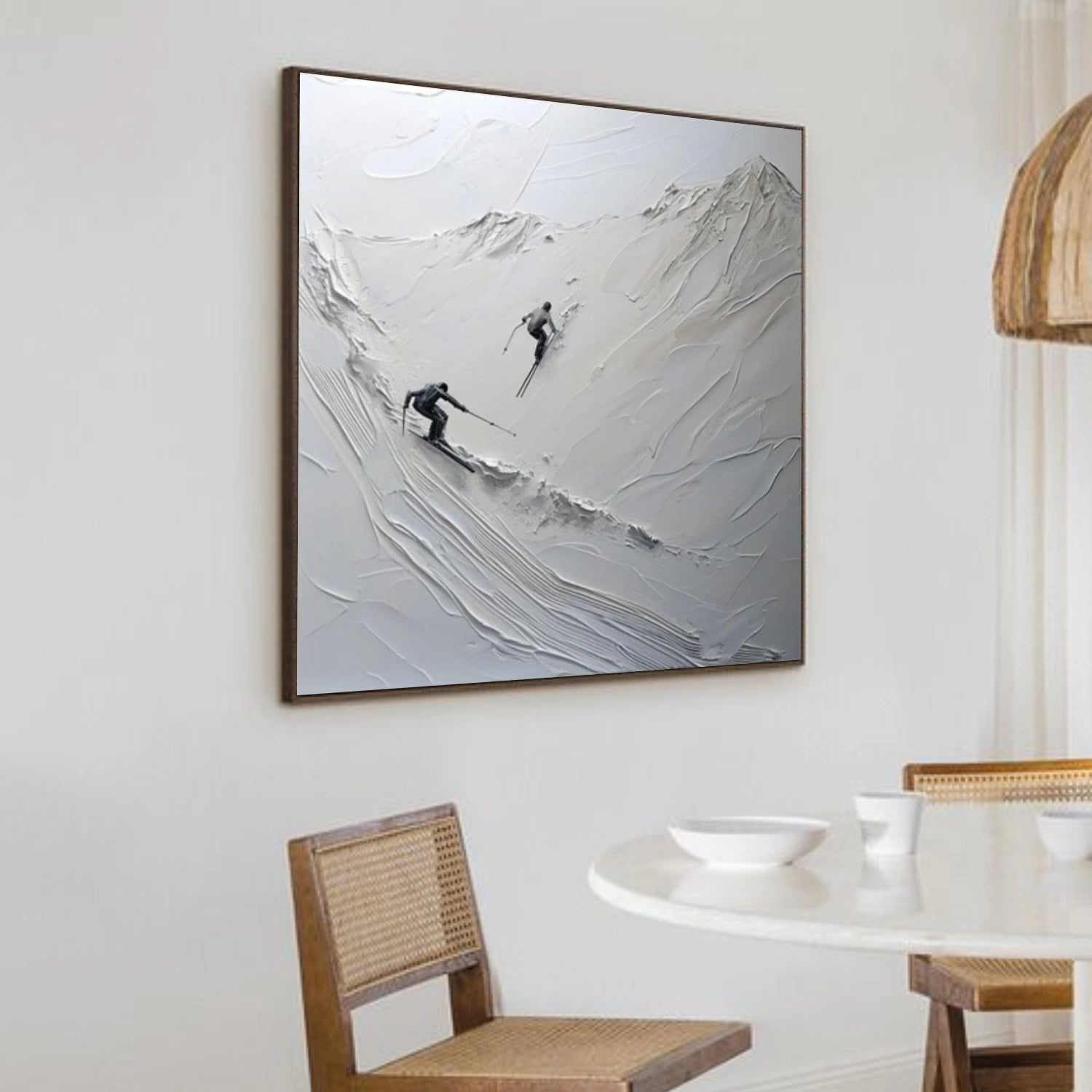 Skiing Sport Textured Wall Art #MS068