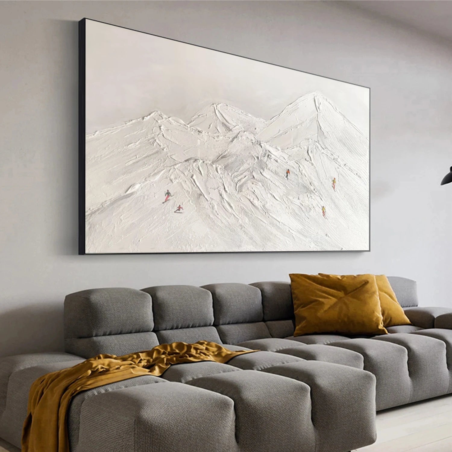 Skiing Sport Textured Wall Art #MS056