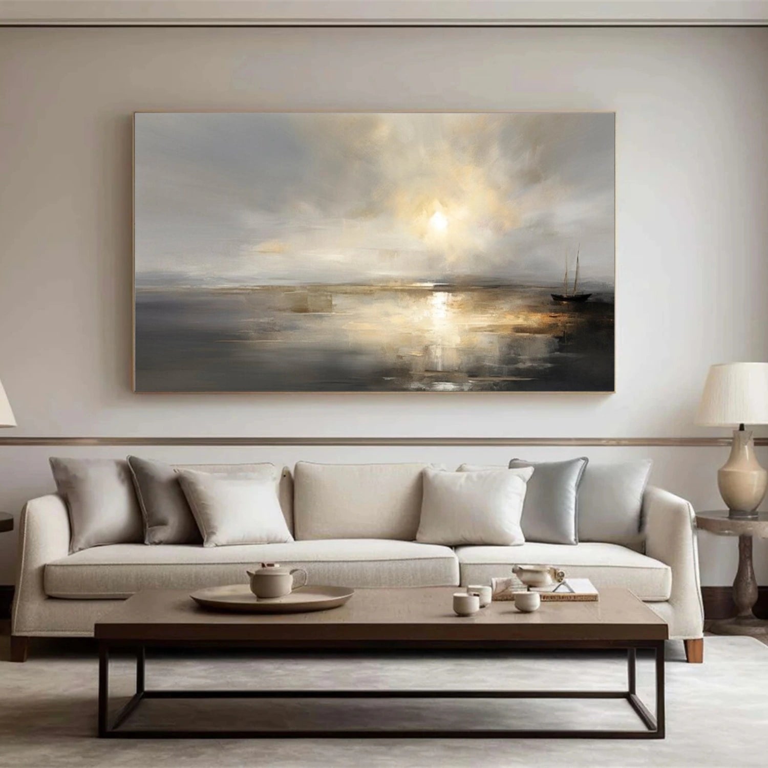 Ocean And Sky Abstract Wall Art #OS082