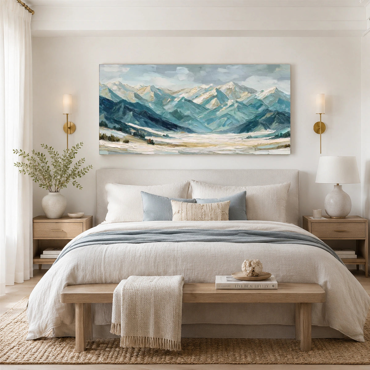 Abstract Mountain Textured Canvas Art #MO090
