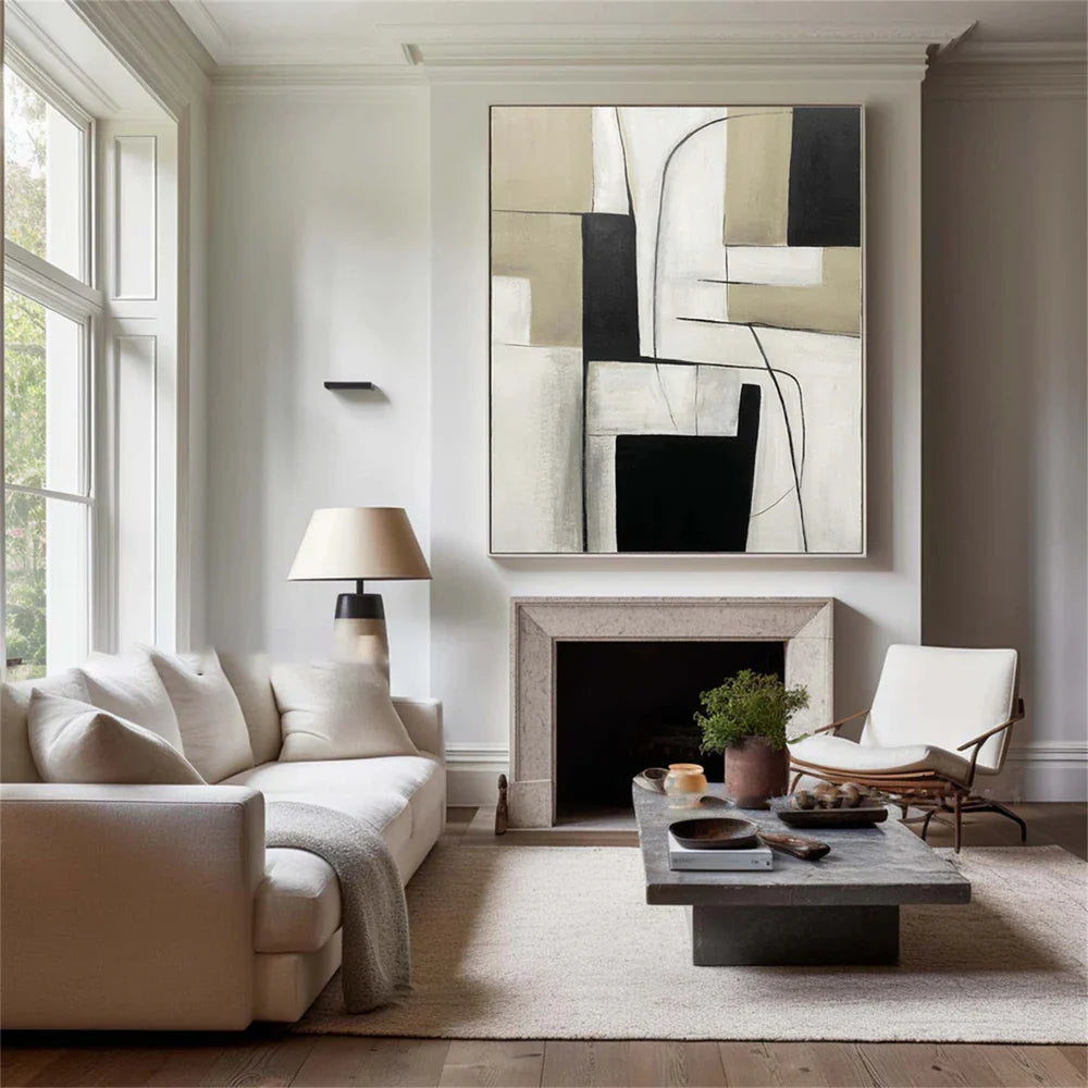 White and Black Minimalist Canvas #MT112