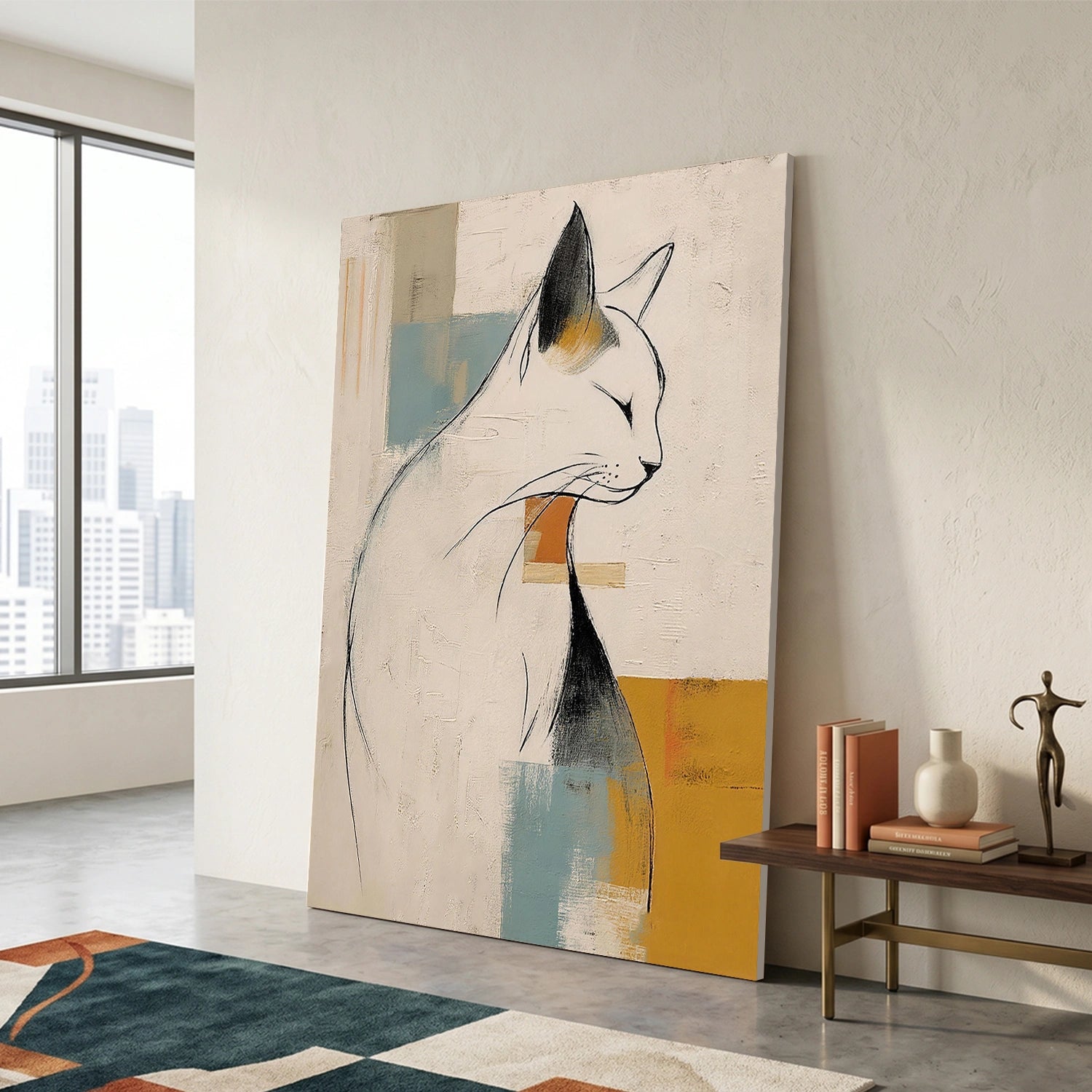Abstract Animal Cat Wall Art #AC136