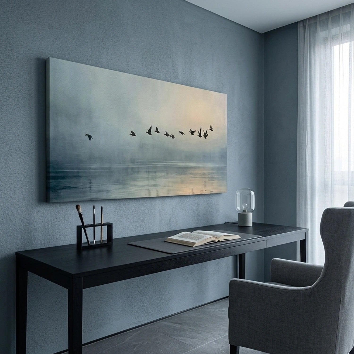Ocean And Sky Abstract Wall Art #OS163