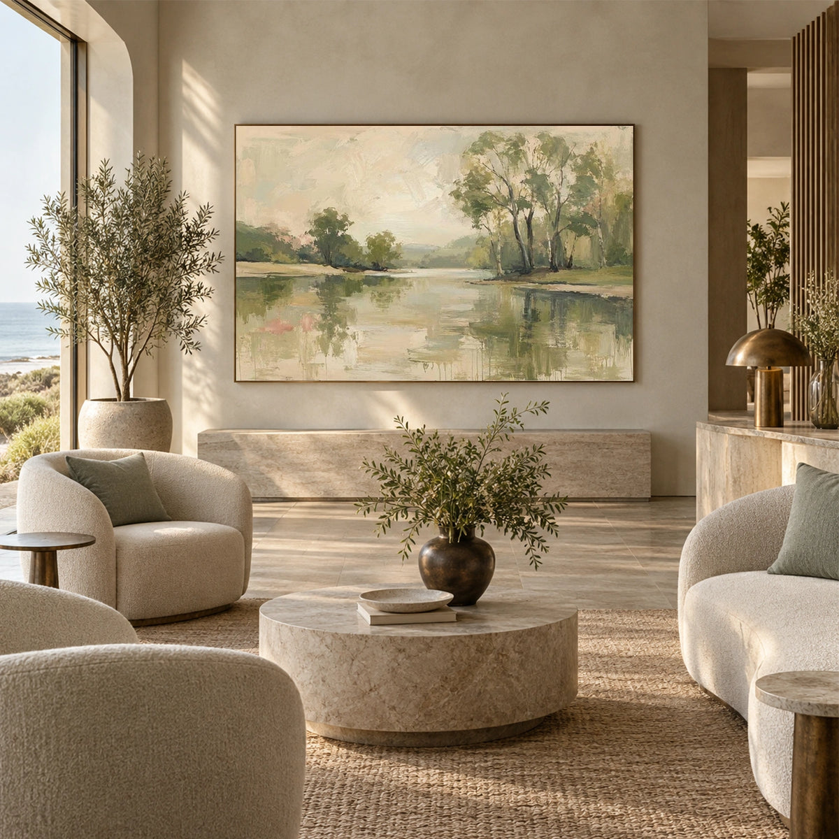 Ocean And Sky Abstract Wall Art #OS231