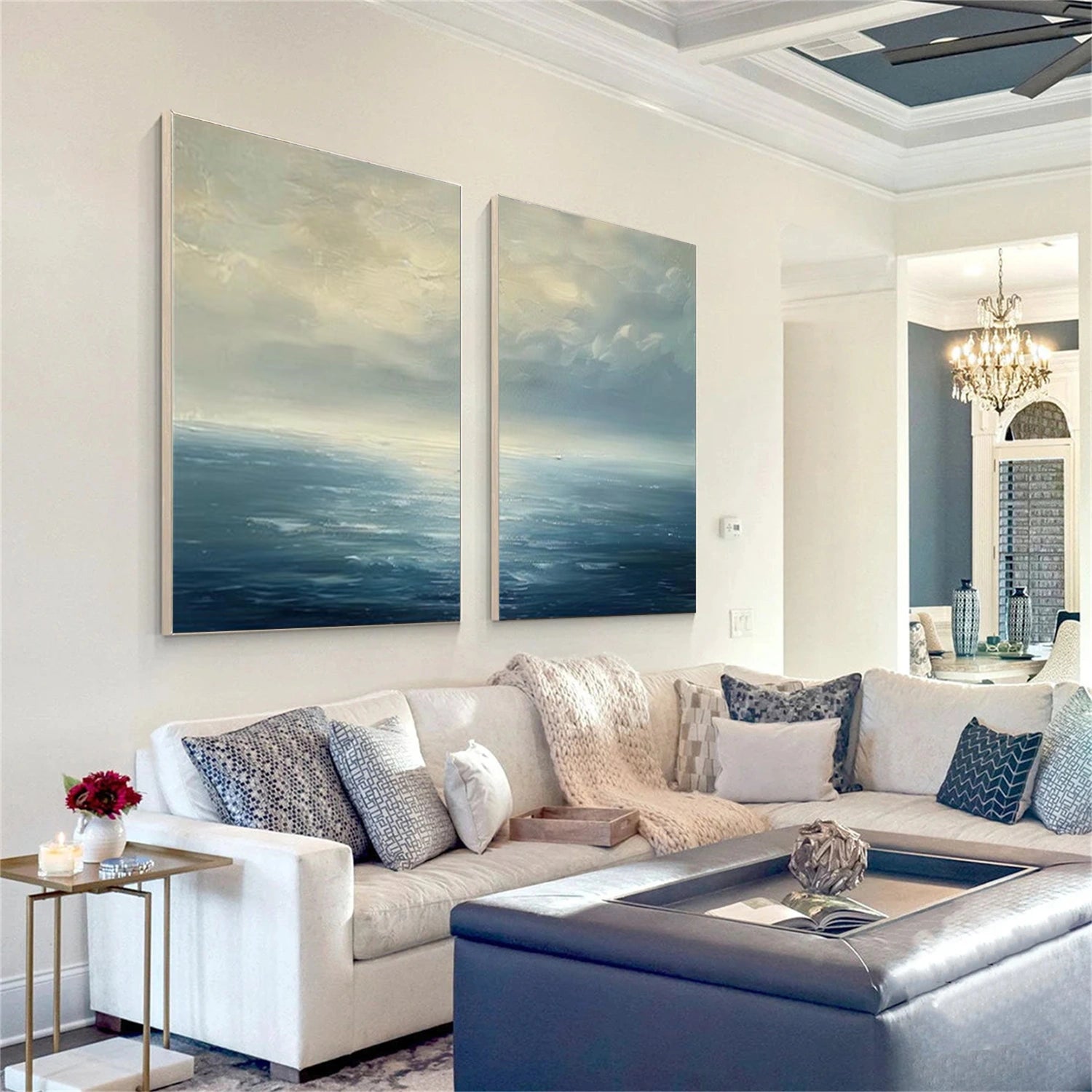 Ocean And Sky Abstract Wall Art Set of 2 #OS121