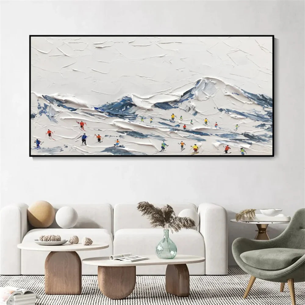 Skiing Sports Textured Painting Canvas #MS002