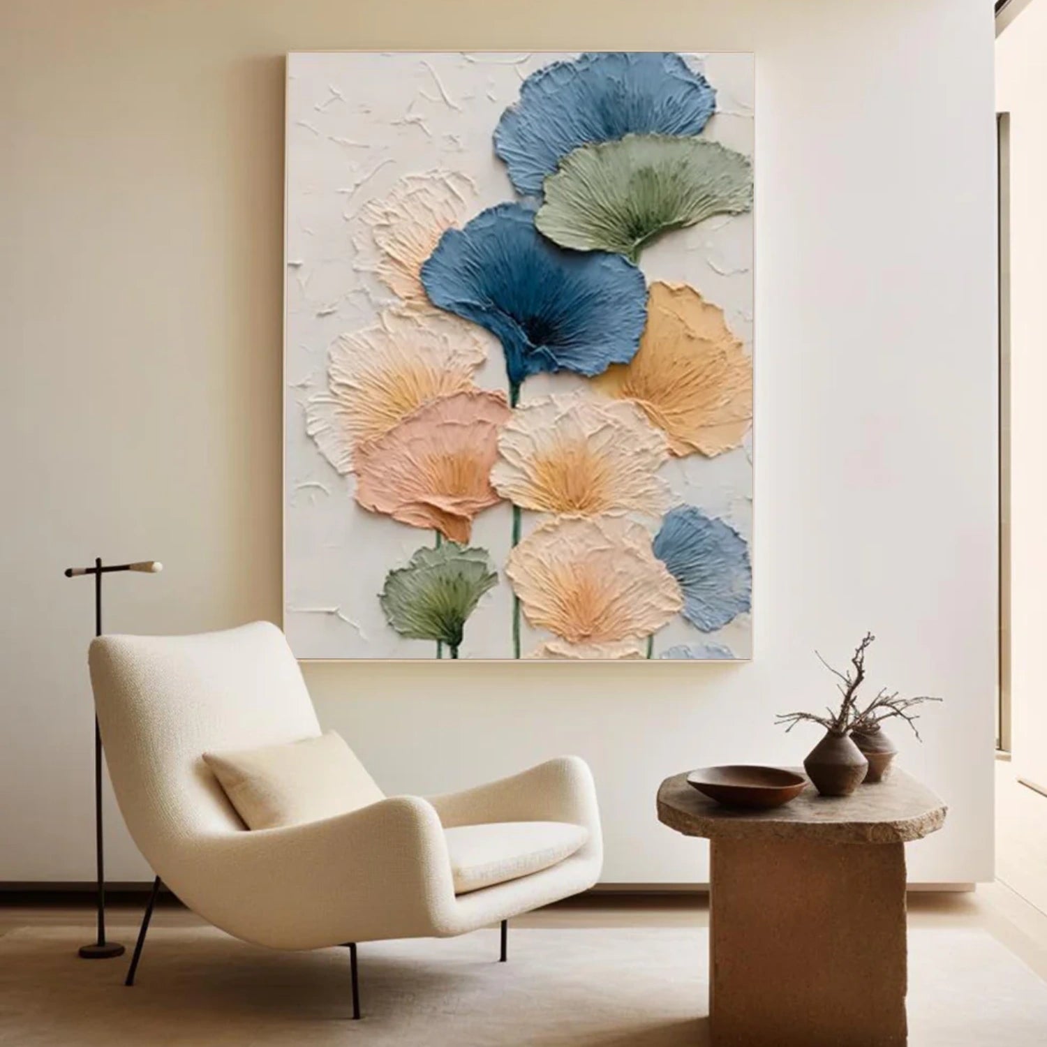 Flower Abstract Textured Wall Art #FP126