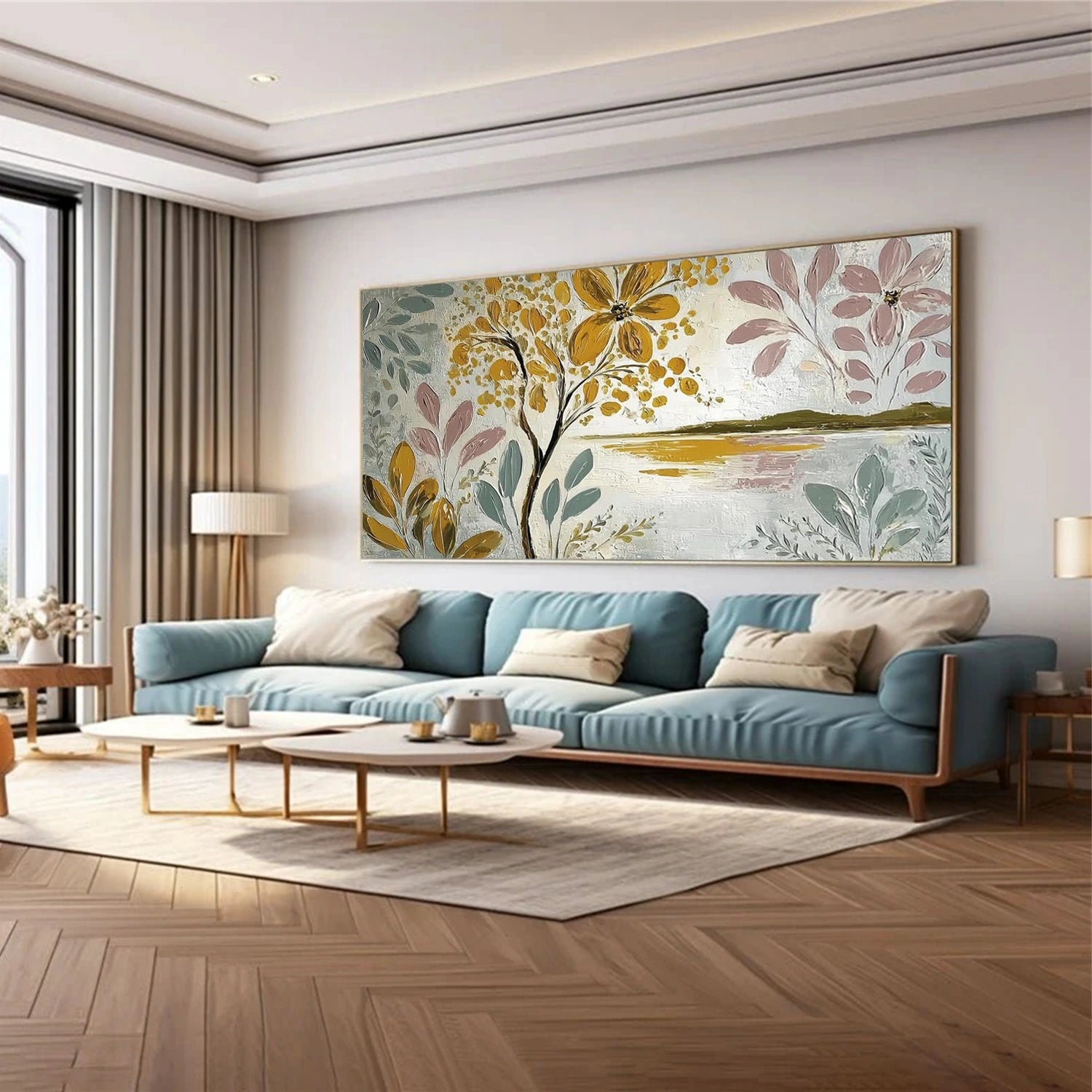 Flower And Tree Abstract Textured Painting Canvas #FT012