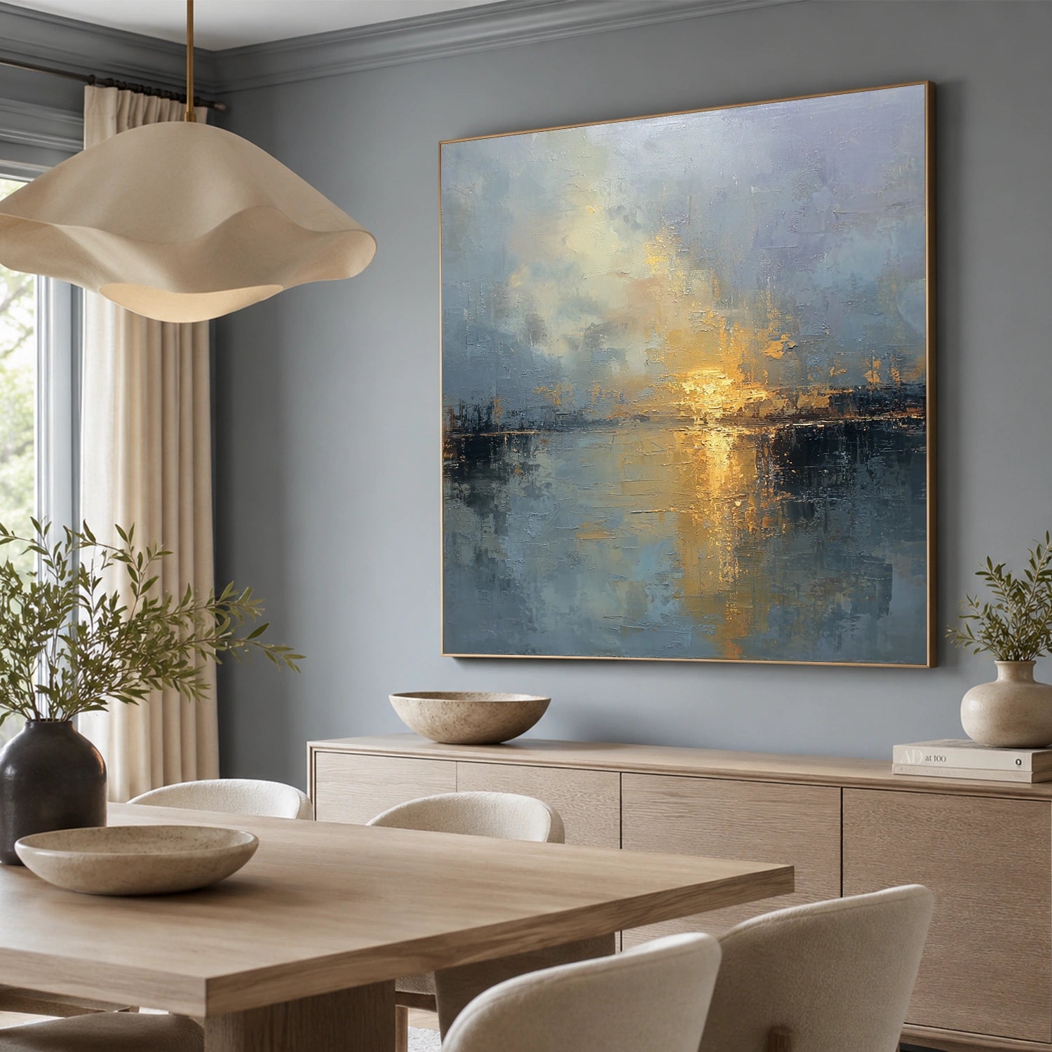 Ocean And Sky Abstract Textured Wall Art #OS177