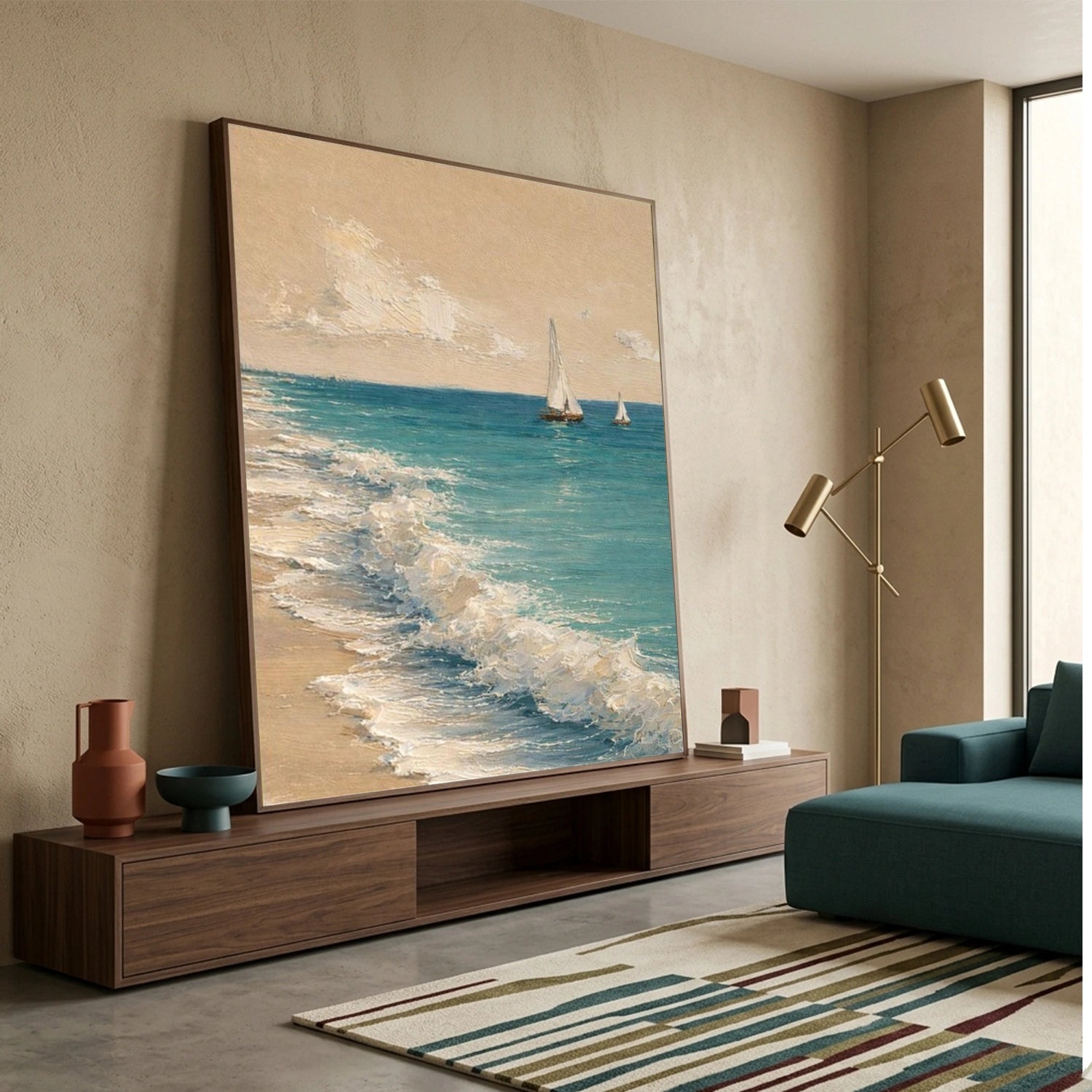 Ocean And Sky Abstract Textured Wall Art #OS161