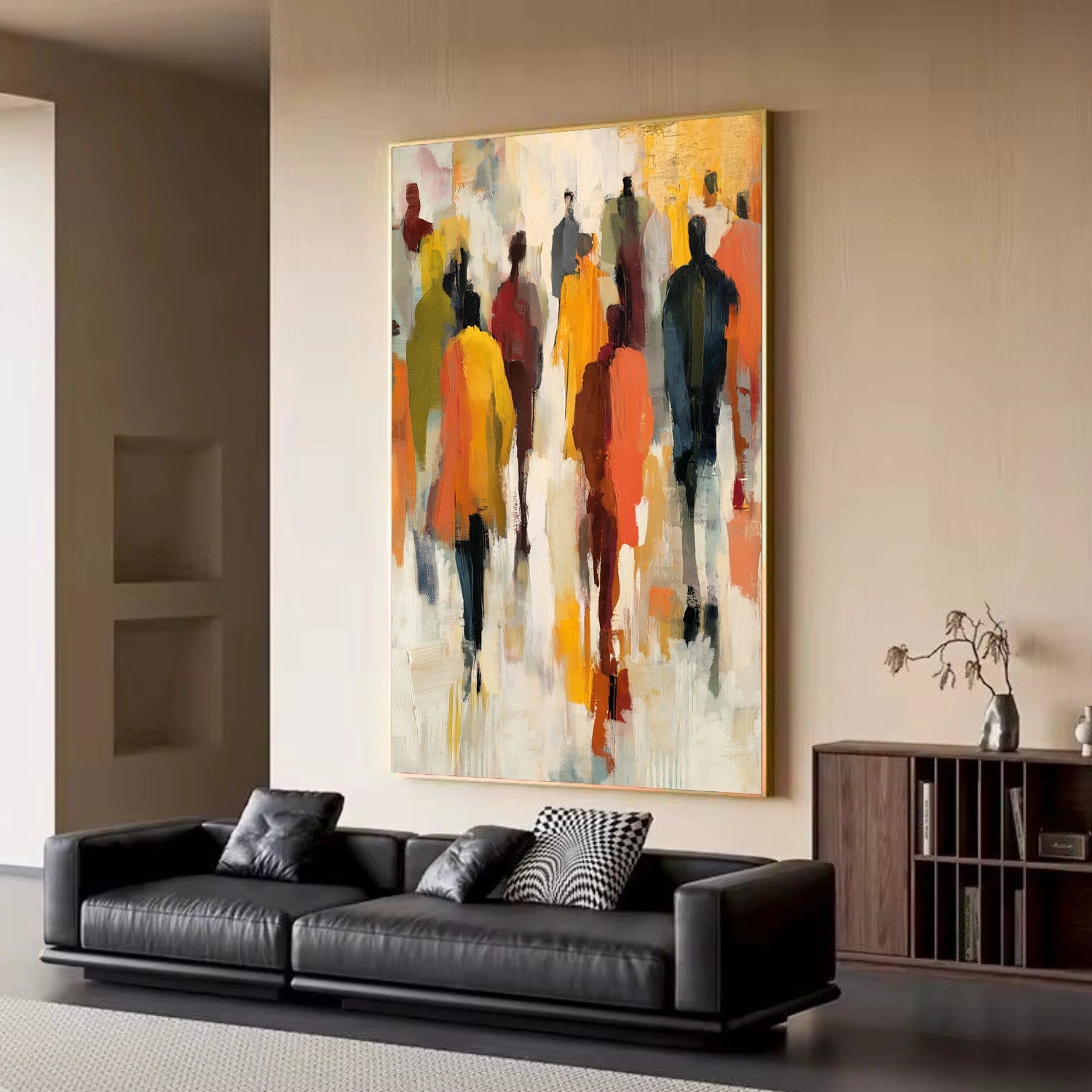 Colorful Abstract People Canvas Art #AE079