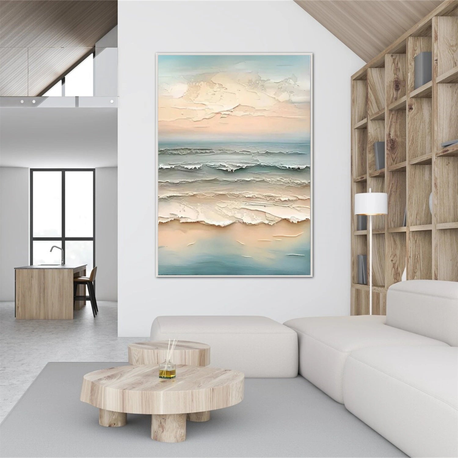 Ocean And Sky Abstract Textured Wall Art #OS057