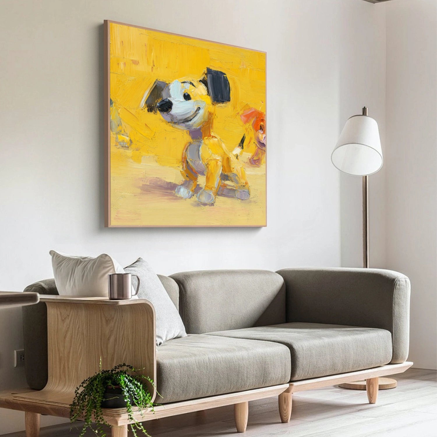 Abstract Animal Dog Textured Wall Art #AC095